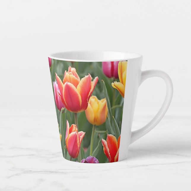 Taza De Café Latte Tulipanes holandeses (Derecha)