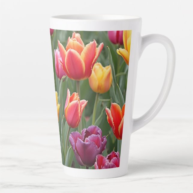 Taza De Café Latte Tulipanes holandeses (Derecha)