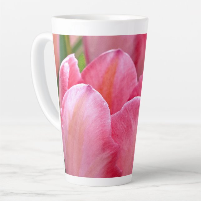 Taza De Café Latte Tulipanes rosados (Ángulo izquierdo)
