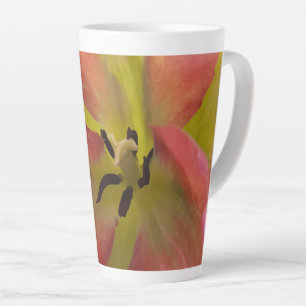 Taza De Café Latte Tulipano rosa y amarillo latte Mug