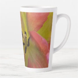 Taza De Café Latte Tulipano rosa y amarillo latte Mug