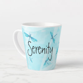 Taza De Café Latte Turquesa, Aqua Dragonflies , Copa personalizada
