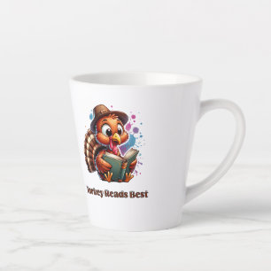 Taza De Café Latte Turquía lee el mejor día de Acción de Gracias