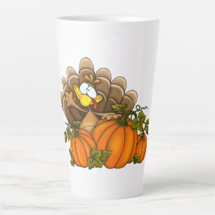 Taza De Café Latte Turquía y calabazas