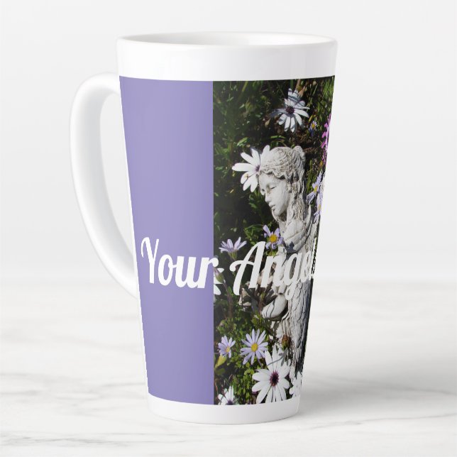 Taza De Café Latte Tus ángeles siempre están contigo Ángel Floral (Ángulo izquierdo)