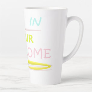 Taza De Café Latte TUS colores pálidos de mensaje de bienvenida y tip