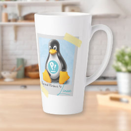 Taza De Café Latte Tux de Windows PopOS actualizado