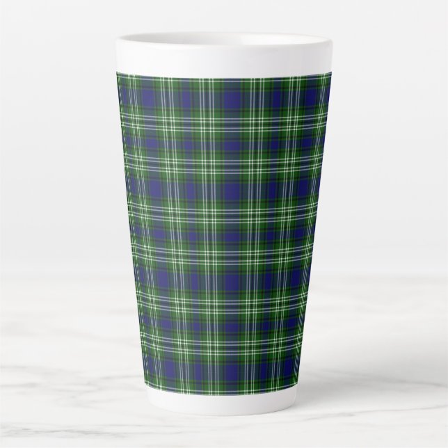 Taza De Café Latte Tweedside District Tartan (Anverso)