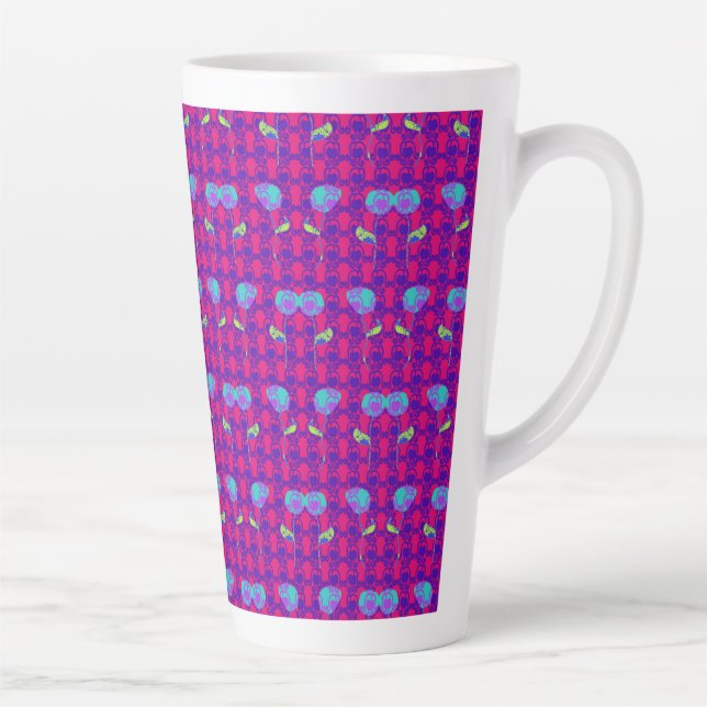 Taza De Café Latte Two Flowers Cupflowers (Derecha)