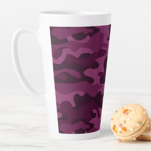 Taza De Café Latte Tyrian Purple Monocolor Camo
