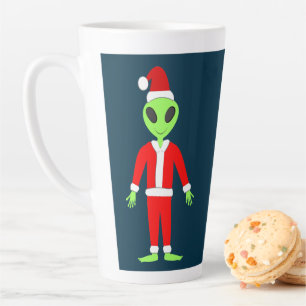 Taza De Café Latte UFO Ho Ho Padre Navidad alienígena