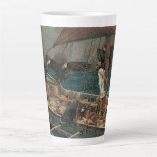 Taza De Café Latte Ulises y las sirenas de John William Waterhouse