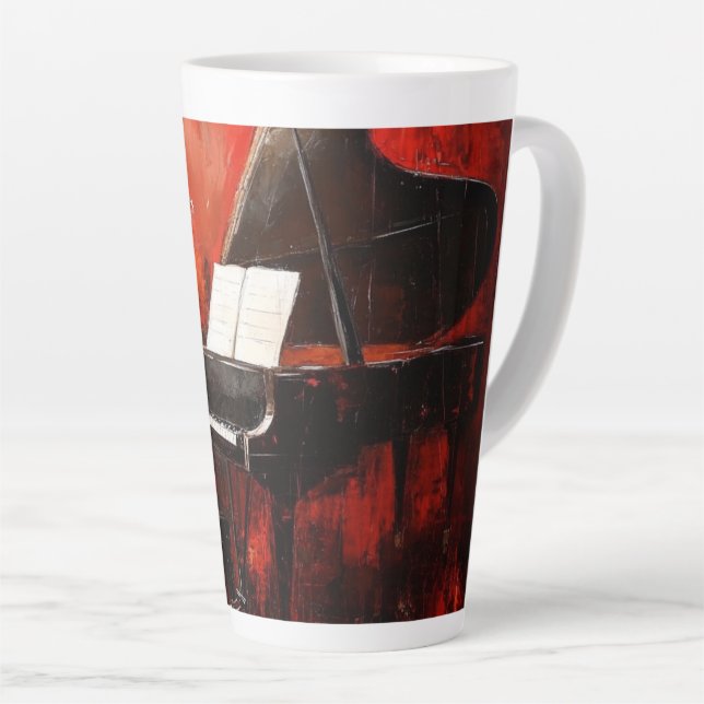 Taza De Café Latte Última: 3 instrumentos con pared roja (Ángulo derecho)