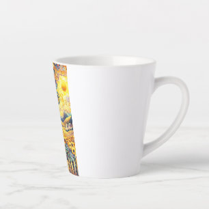 Taza De Café Latte Un brillante día soleado