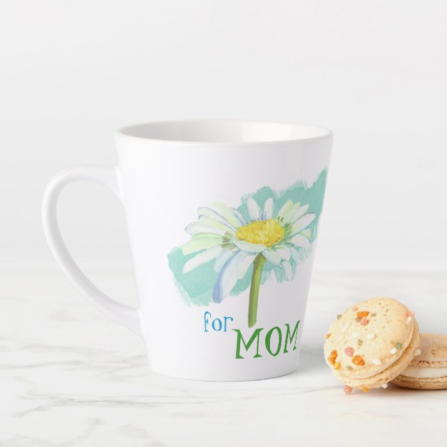 Taza De Café Latte Un Daisy Para Mamá Latte Mug (In situ)