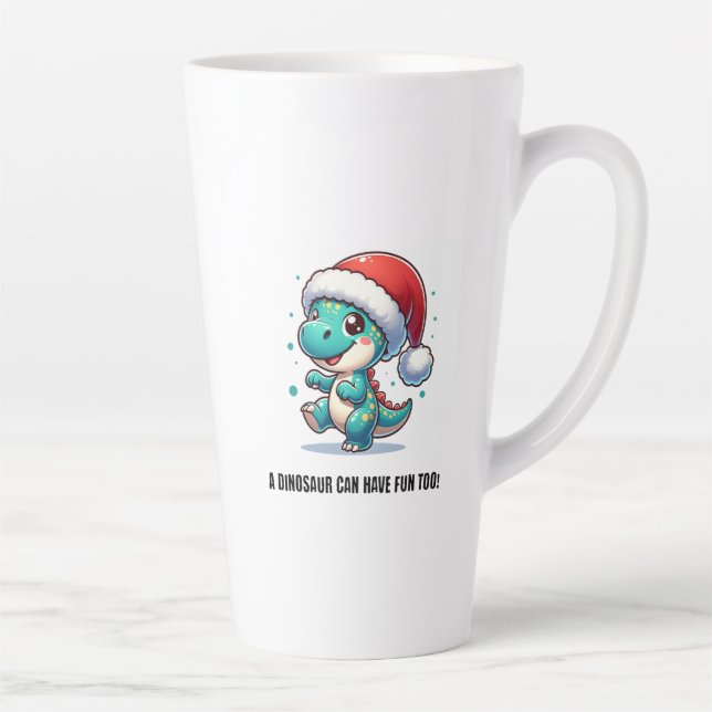 Taza De Café Latte ¡Un Dinosaurio Puede Divertirse También! (Derecha)