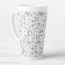 Taza De Café Latte Un diseño monocromático que muestra una multitud d