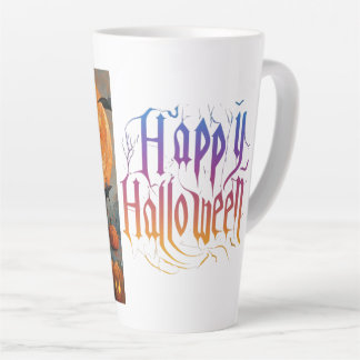Taza De Café Latte Un Feliz Diseño De Latte Mug De Halloween.