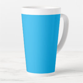 Taza De Café Latte Un fondo azul sólido vibrante llena el marco