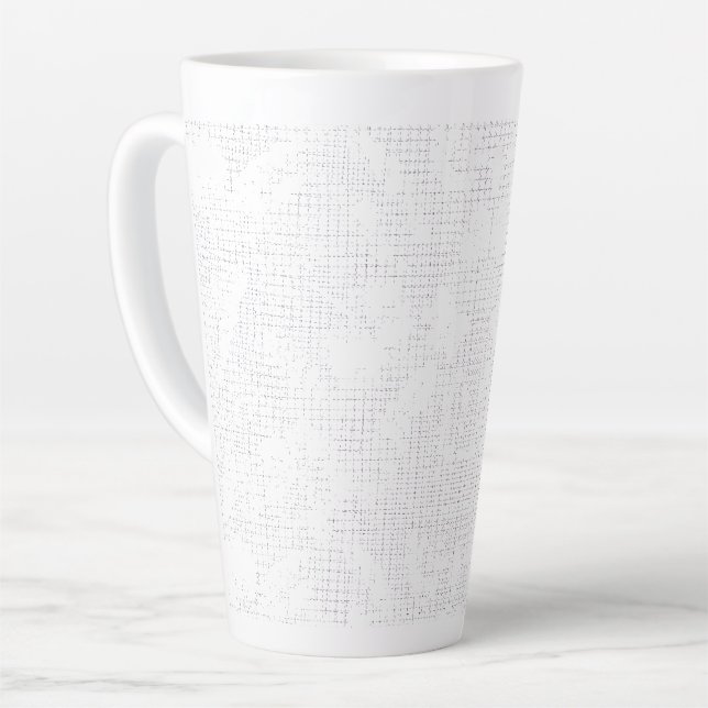 Taza De Café Latte Un fondo blanco con una disposición divertida (Ángulo izquierdo)