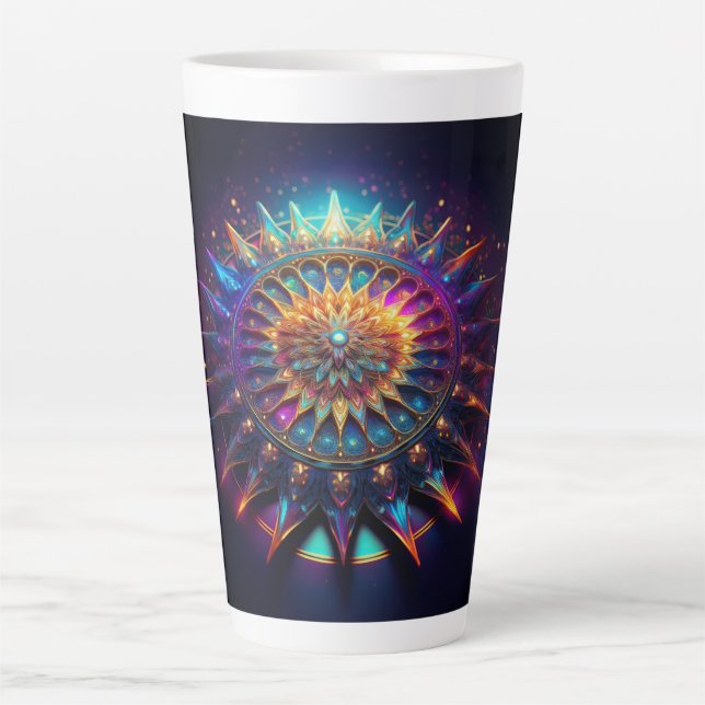 Taza De Café Latte Un fractal de Gasket Sierpinski (Anverso)