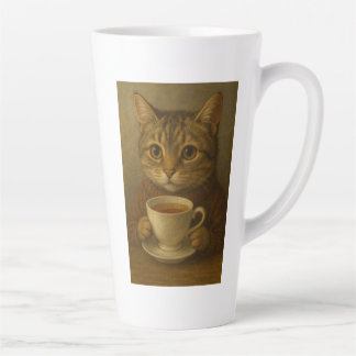 Taza De Café Latte Un gatito lindo bebiendo té contigo.