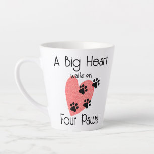 Taza De Café Latte Un gran corazón camina sobre cuatro patas - un ama