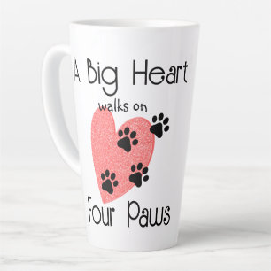 Taza De Café Latte Un gran corazón camina sobre cuatro patas - un ama