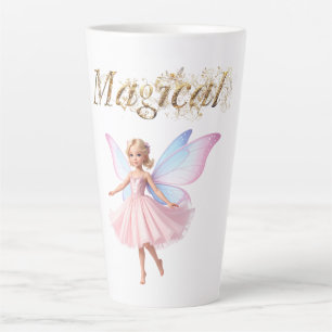 Taza De Café Latte Un hada mágica en texto decorativo
