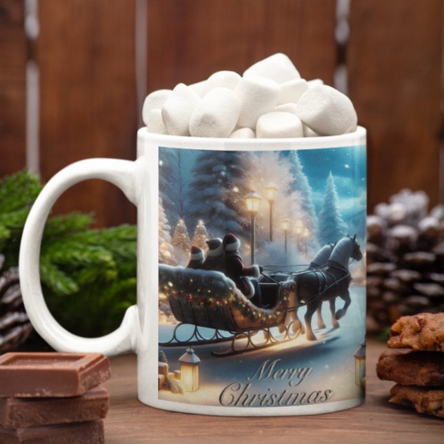 Taza De Café Latte Un Hermoso Paseo Por Santa (You can get this Christmas design in the 11 inch mug or the latte mug.)