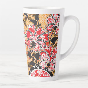 Taza De Café Latte Un intrincado patrón oriental con vibrantes estrel