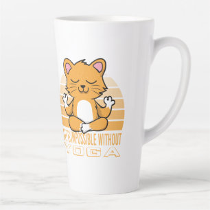 Taza De Café Latte Un lindo gato gracioso haciendo yoga. curiosas cit