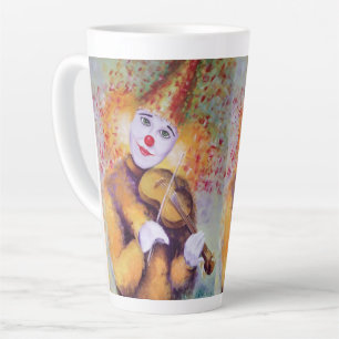 Taza De Café Latte Un payaso dulce tocando el violín