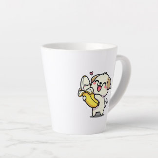 Taza De Café Latte Un perro cayendo en un plátano