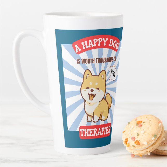 Taza De Café Latte Un perro feliz Shiba perro lindo (In situ)