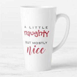 Taza De Café Latte Un poco travieso, en su mayoría buenos Navidades.