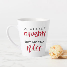 Taza De Café Latte Un poco travieso, en su mayoría buenos Navidades.