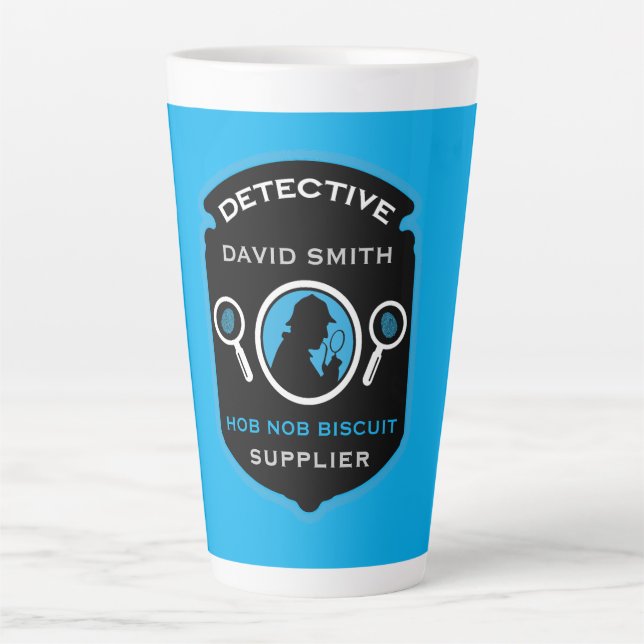 Taza De Café Latte Un regalo divertido con tema de detectives (Anverso)