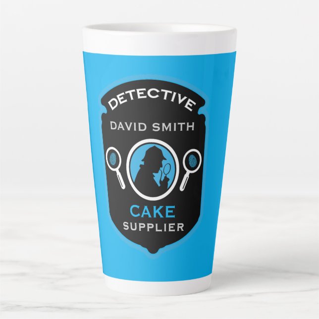Taza De Café Latte Un regalo divertido con tema de detectives (Anverso)