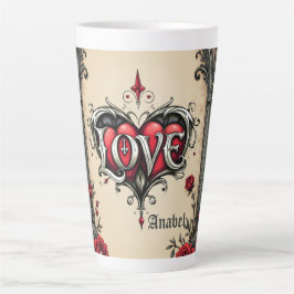 Taza De Café Latte Un romance gótico. Un estilo gótico ornamentado