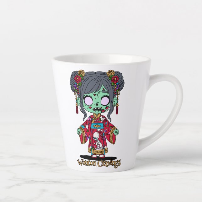 Taza De Café Latte Un zombi chino (Derecha)