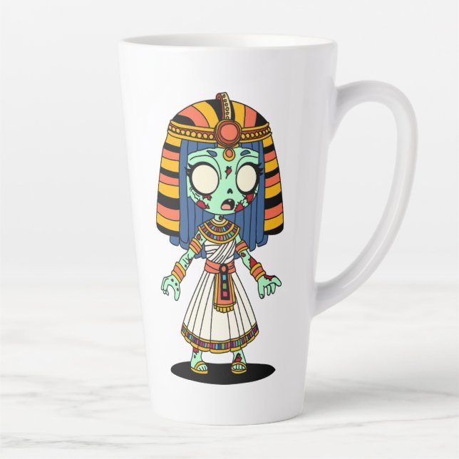 Taza De Café Latte Un zombi egipcio lindo (Derecha)