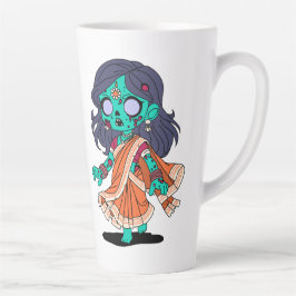 Taza De Café Latte Un zombi indio lindo