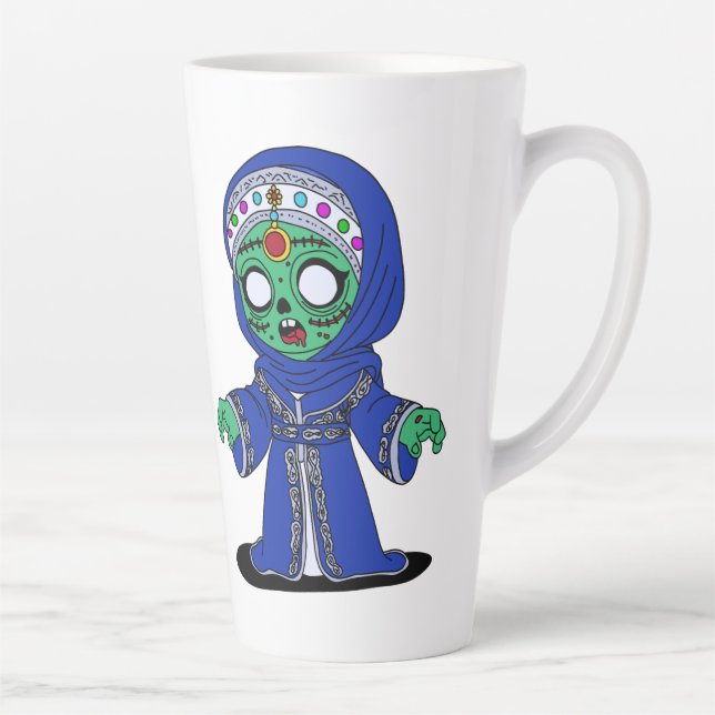 Taza De Café Latte Un zombi marroquí lindo (Derecha)