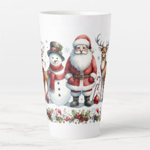 Taza De Café Latte Una alegre reunión de alegría navideña