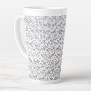 Taza De Café Latte Una base blanca y elegante con un patrón moteado p