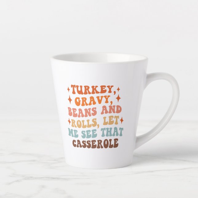 Taza De Café Latte Una cena retro de Acción de Gracias (Derecha)
