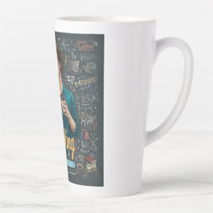 Taza De Café Latte Una ilustración artística de una profesora