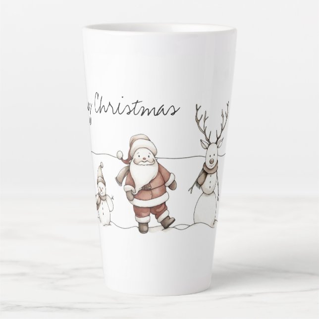 Taza De Café Latte Una línea de alegría navideña (Anverso)