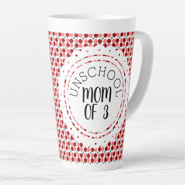 Taza De Café Latte Una madre sin escuela de número de niños con punto (Ángulo derecho)